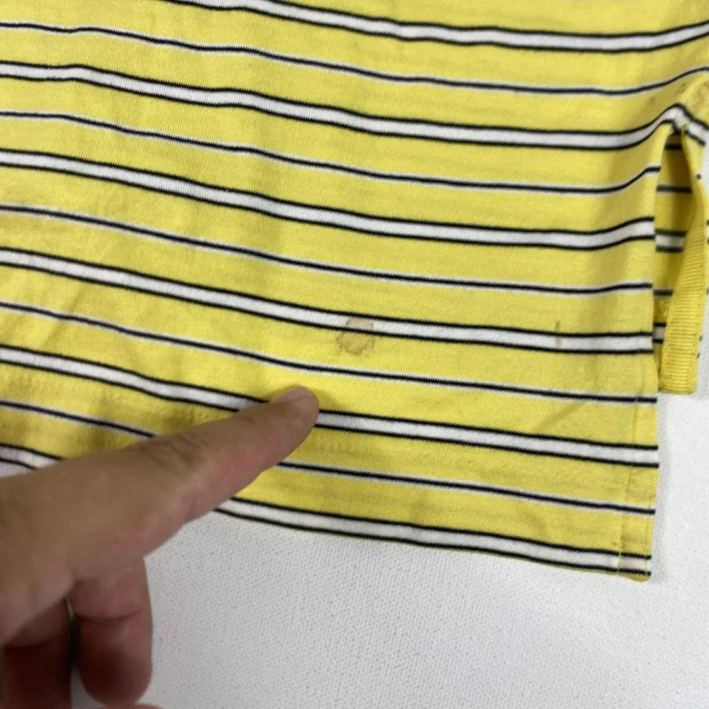 Polo Ralph Lauren Polo Golf‎ Shirt Mens Large Yellow Stripe Pima Cotton Classic